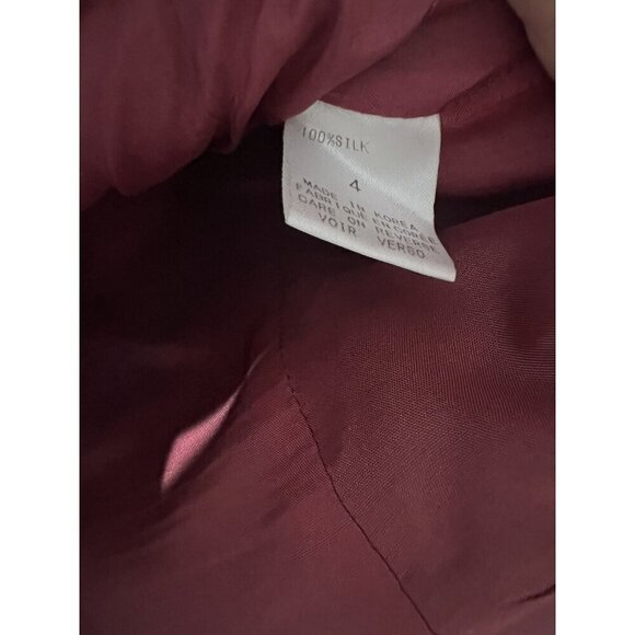 Tahari Womens Blazer Jacket Heart Buttons Silk Purple Size 4 - Picture 8 of 9